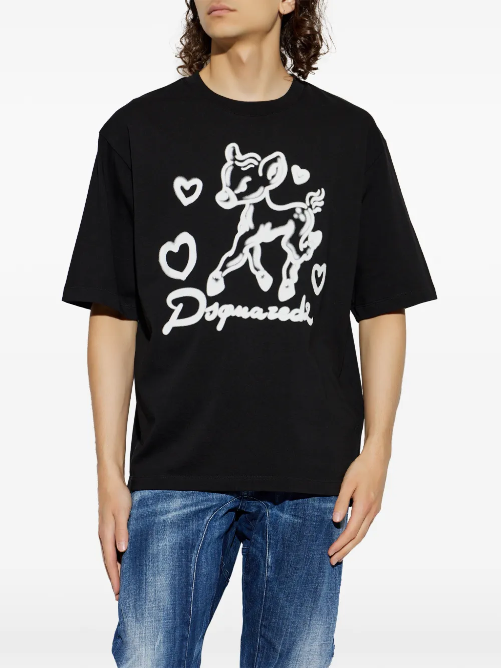DSQUARED2 T-shirt met print Zwart
