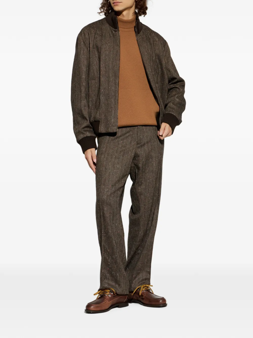 DSQUARED2 Bomberjack met visgraat-patroon Bruin