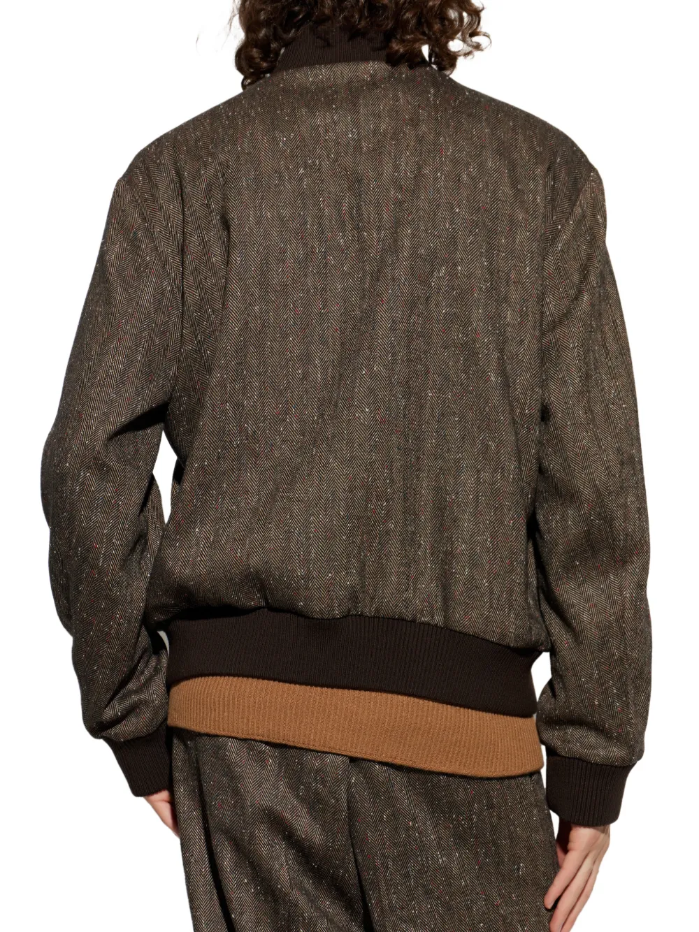DSQUARED2 Bomberjack met visgraat-patroon Bruin