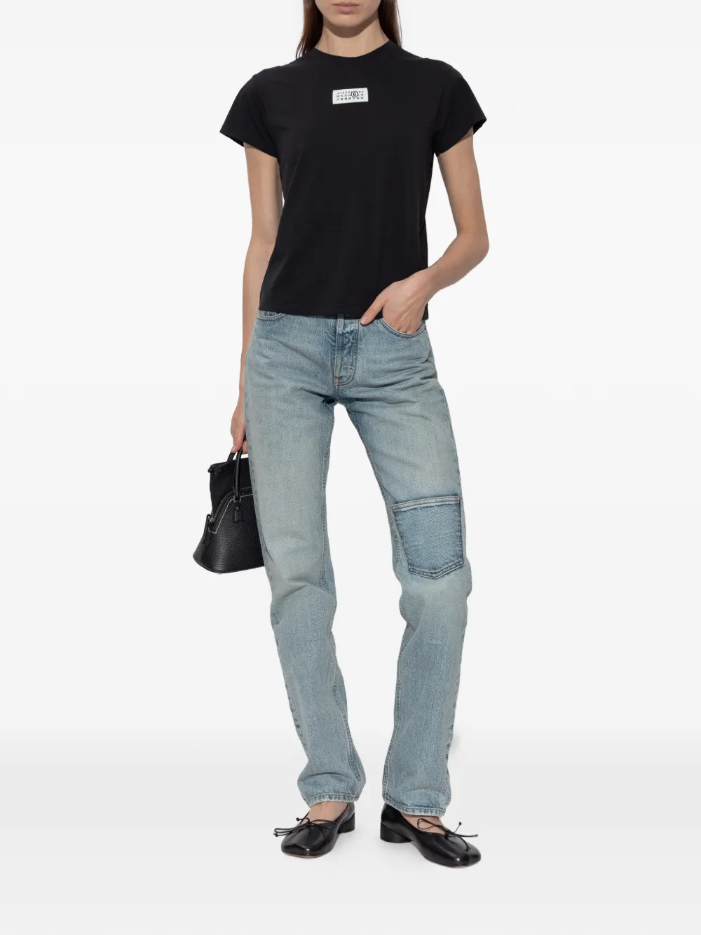 MM6 Maison Margiela Numeric T-shirt met logo Zwart