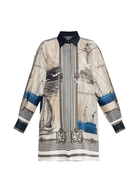 Max Mara Hemd mit nautischem Print