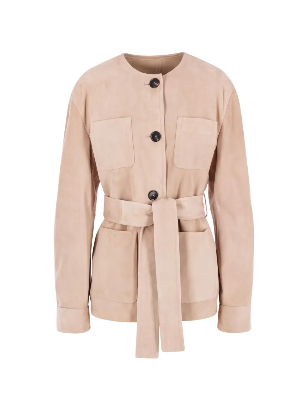 Max Mara belted suede jacket - beige - Toni neutri