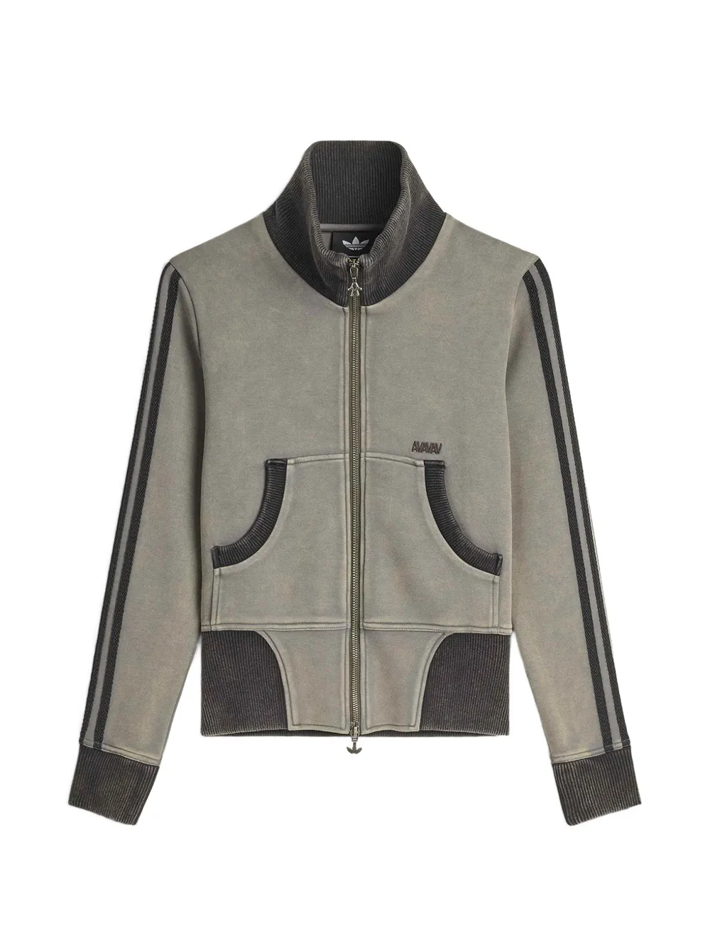 adidas x AVAVAV cropped track jacket - Grigio