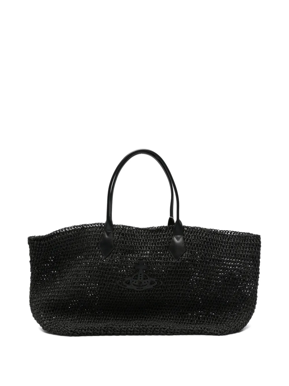 Vivienne Westwood Alana Orb-plaque woven tote bag - Nero
