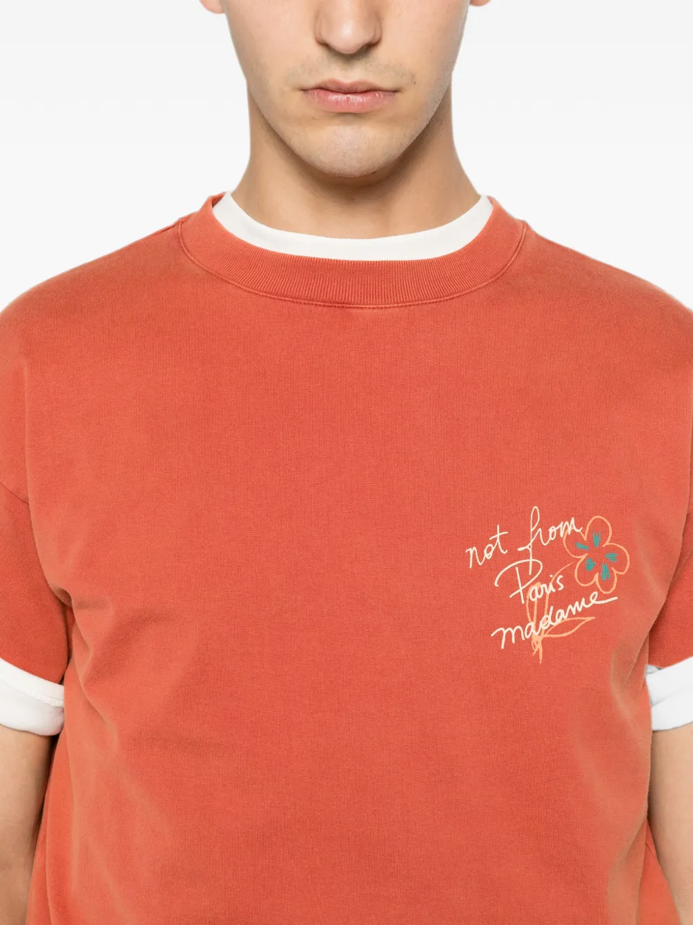 Drôle De Monsieur T-shirt met print Oranje