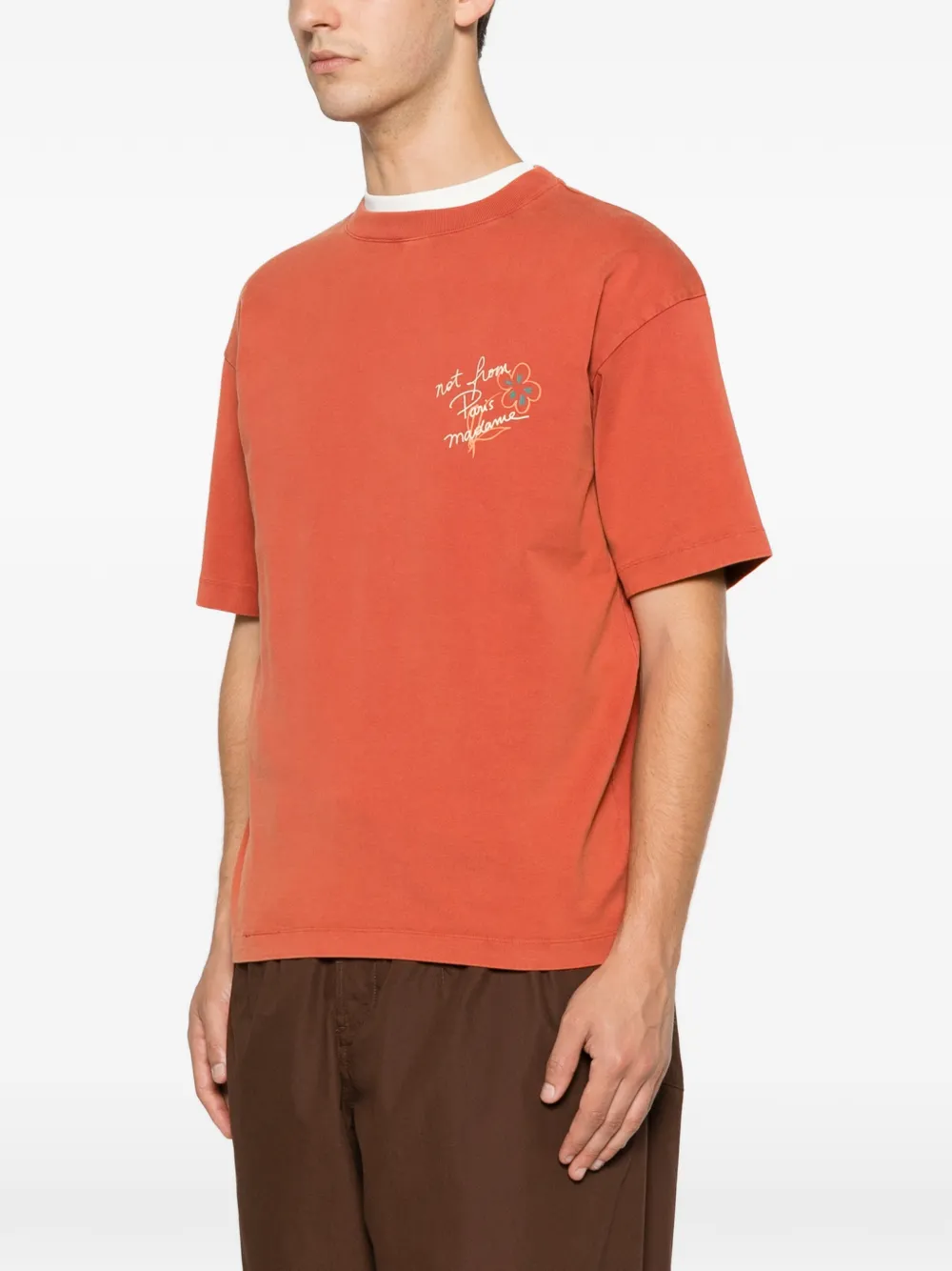 Drôle De Monsieur T-shirt met print Oranje