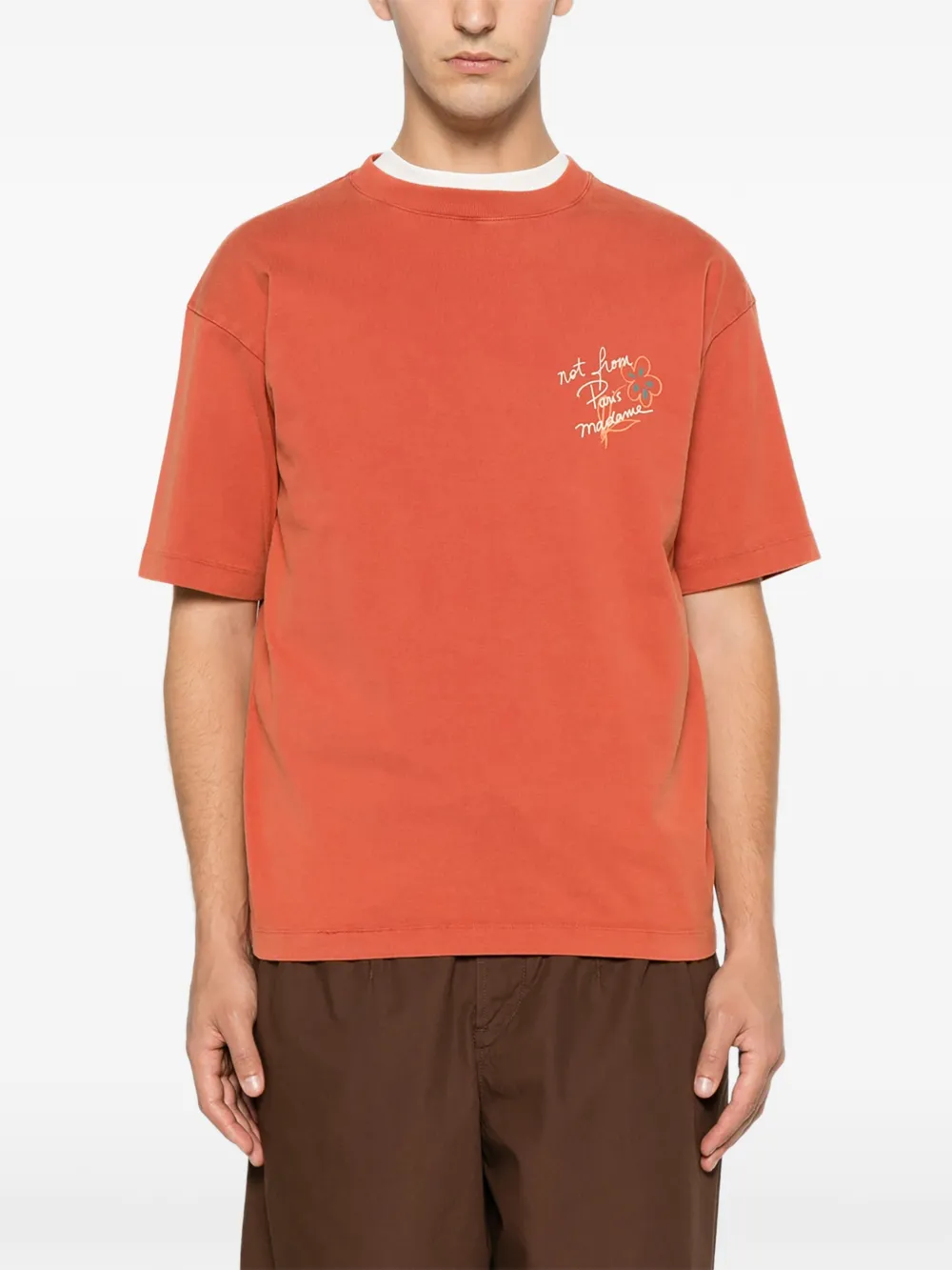 Drôle De Monsieur T-shirt met print Oranje