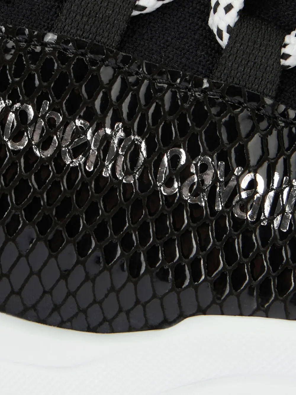 Roberto Cavalli Sneakers met slangenleer effect Zwart