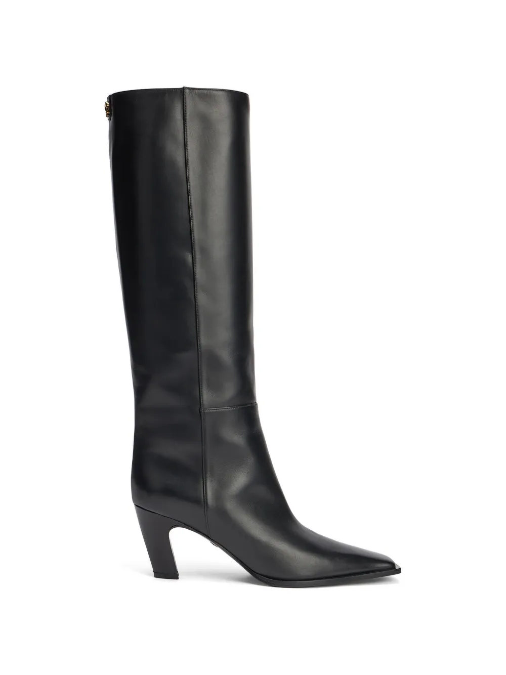 Roberto Cavalli RC logo-plaque leather knee-high boots - Black