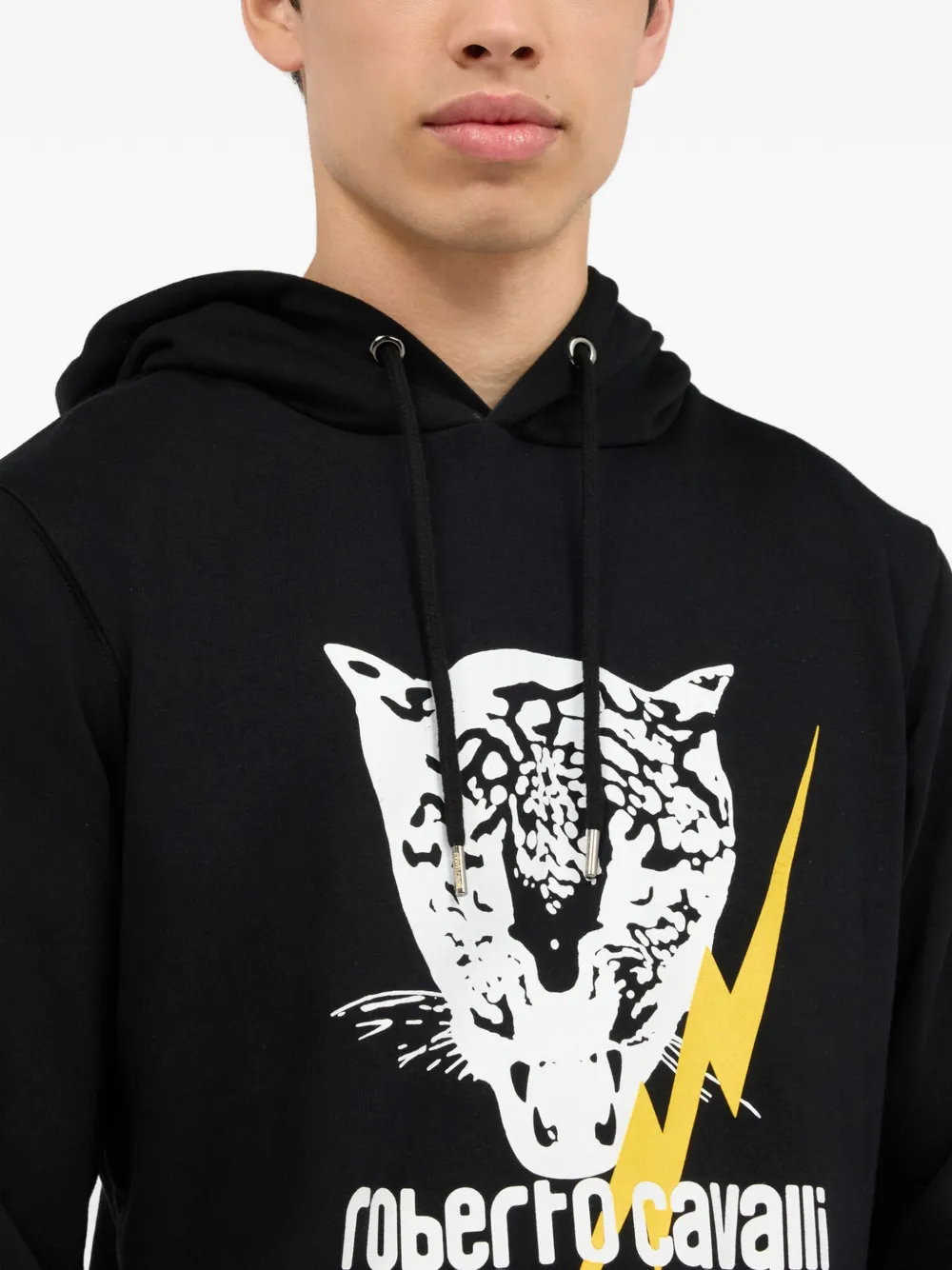 Roberto Cavalli Hoodie met print Zwart