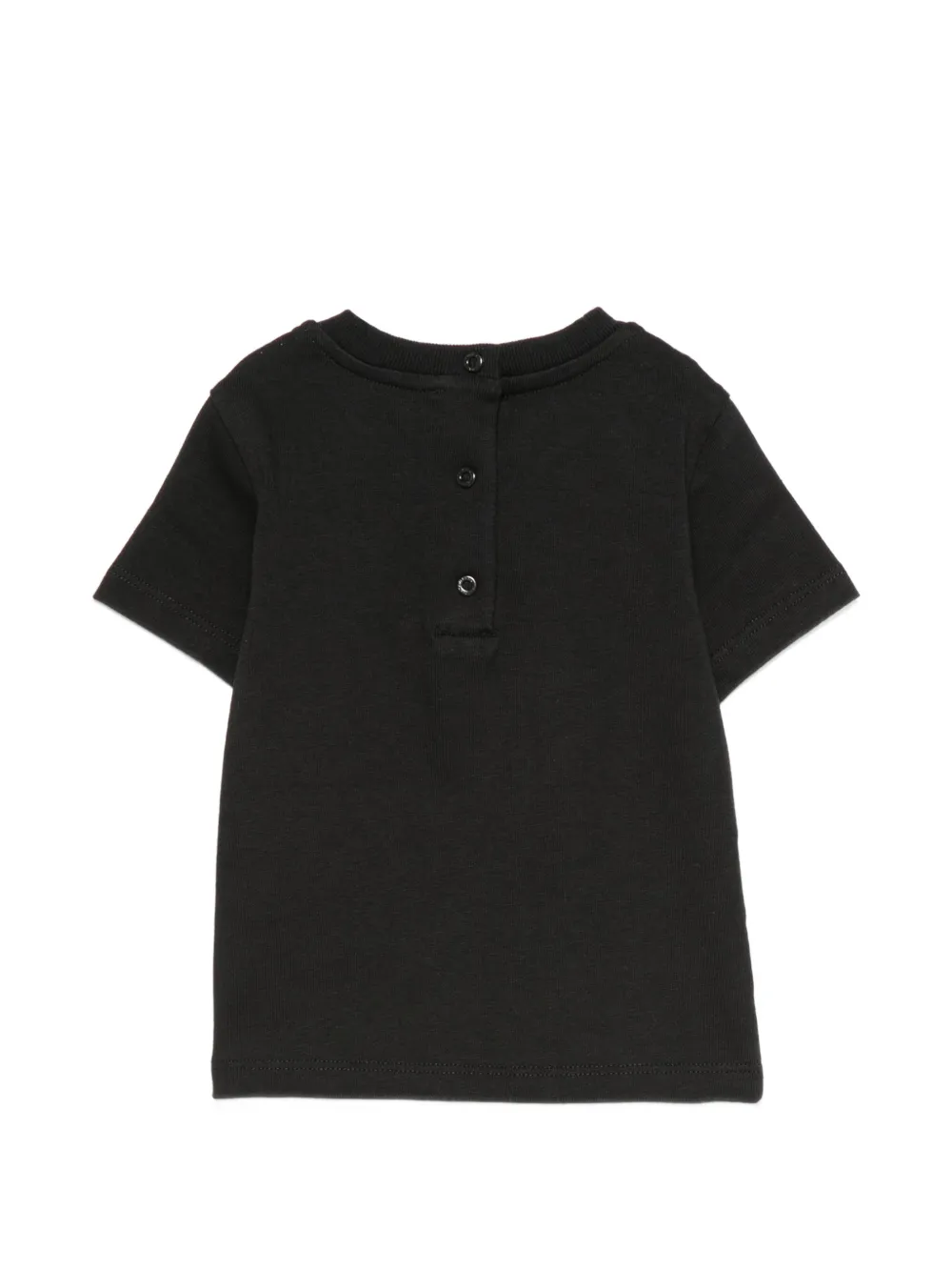 Balmain Kids Katoenen T-shirt met drukknopen en logo-print Zwart