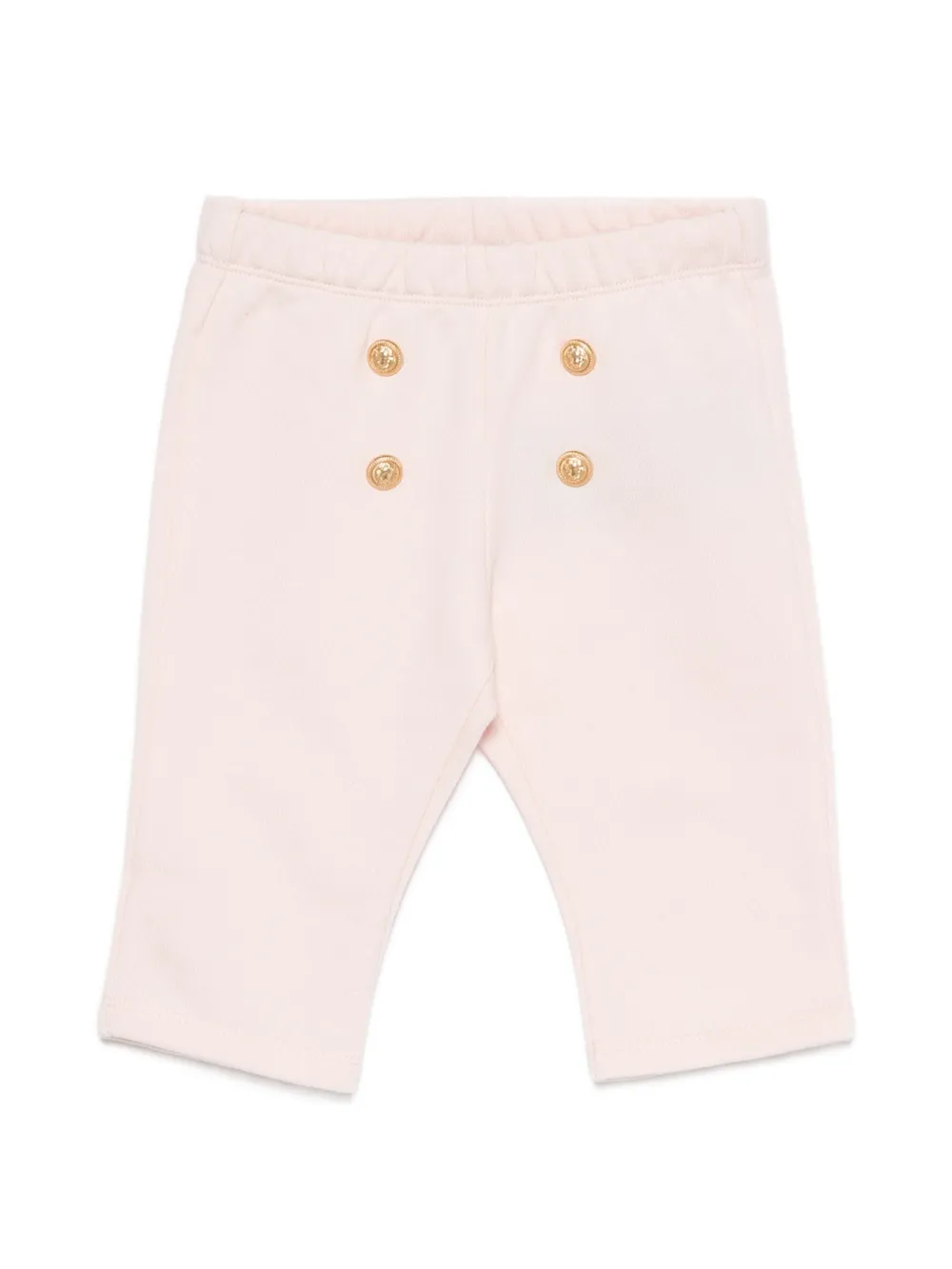 Balmain Kids button-embellished cotton leggings - Rosa