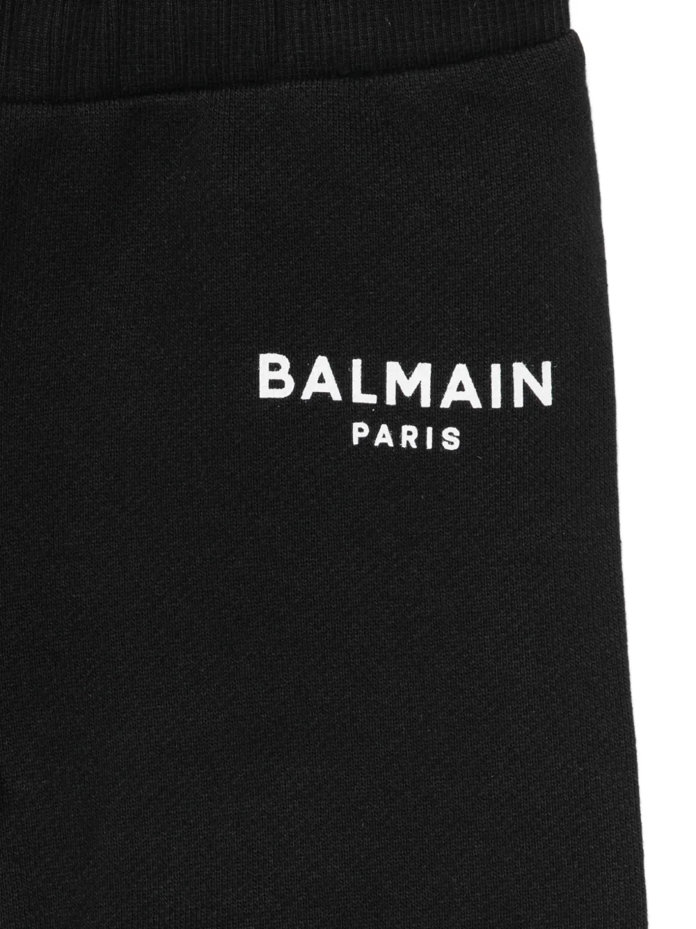 Balmain Kids Trainingsbroek met geribbelde afwerking en logo-print Zwart