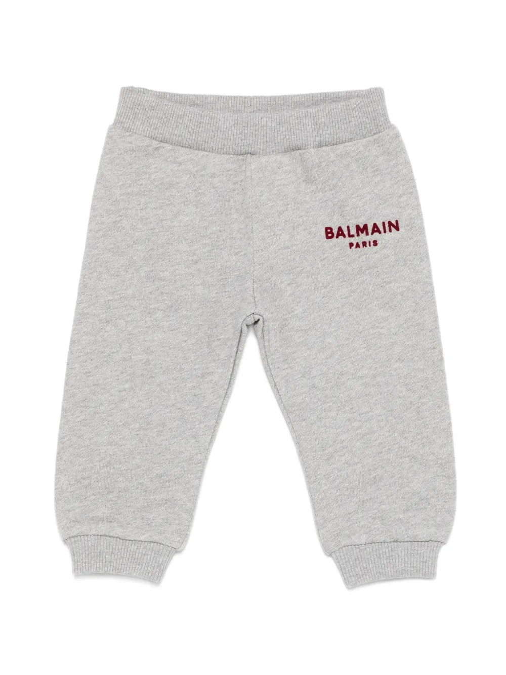 Balmain Kids logo-print elasticated cotton track pants - Grigio