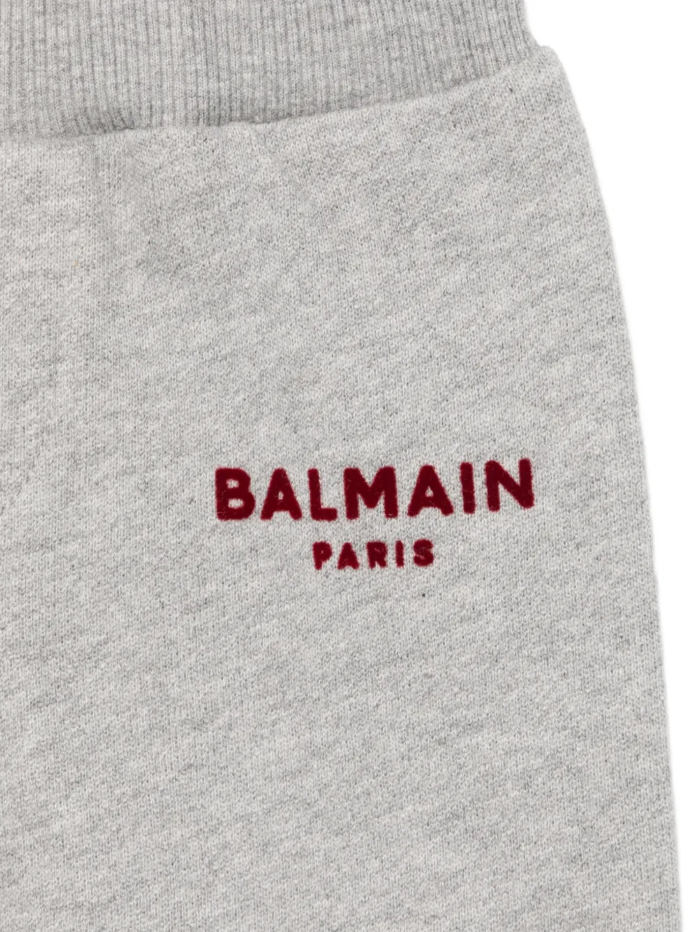 Balmain Kids Katoenen trainingsbroek met logo-print Grijs