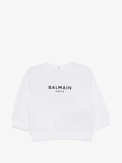 Balmain Kids logo-print cotton sweatshirt