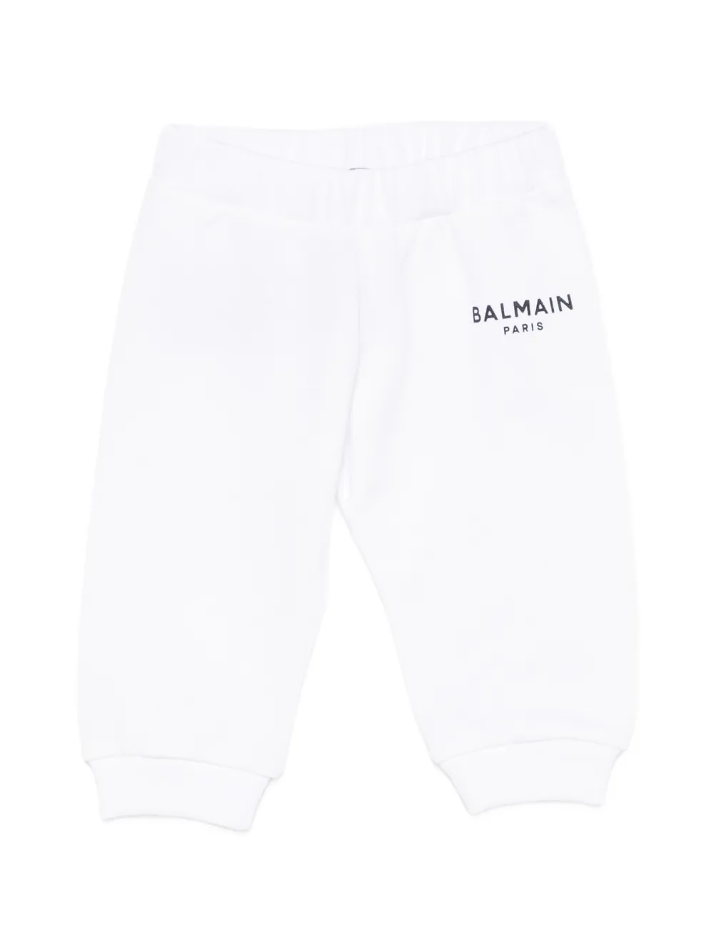 Balmain Kids logo-detail cotton trousers - Bianco