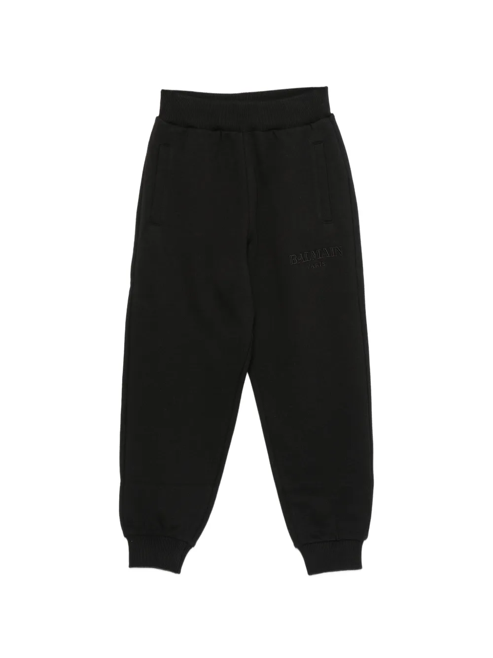 Balmain Kids logo-embroidered cotton track pants - Nero