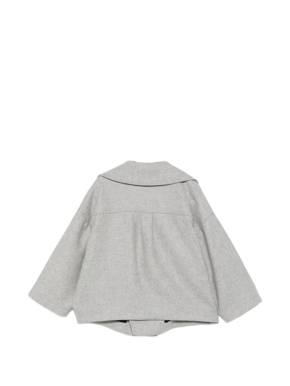 Balmain Kids Wollen blazer met enkele rij knopen en logo-plakkaat Grijs