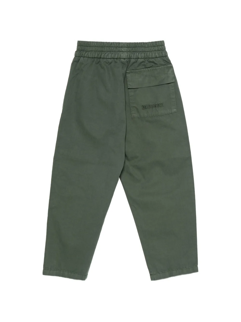 Missoni Kids Katoenen broek met geborduurd logo en elastische taille Groen