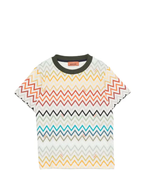 Missoni Kids zigzag-pattern logo-detail cotton T-shirt