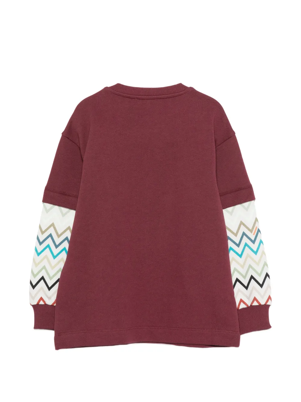 Missoni Kids Katoenen sweater met geborduurd logo en zigzag-patroon Rood
