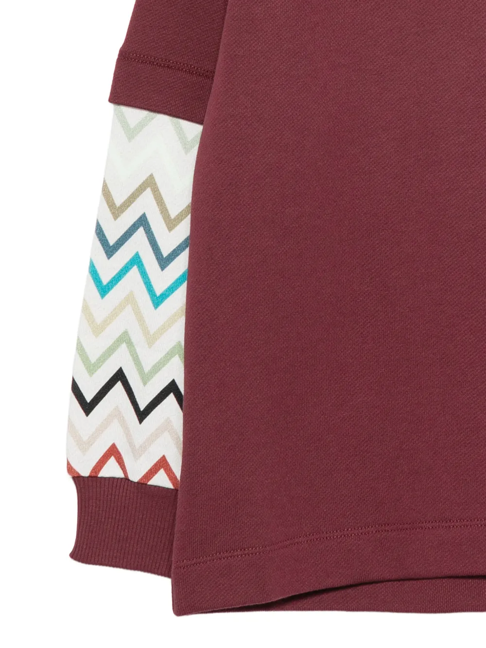 Missoni Kids Katoenen sweater met geborduurd logo en zigzag-patroon Rood