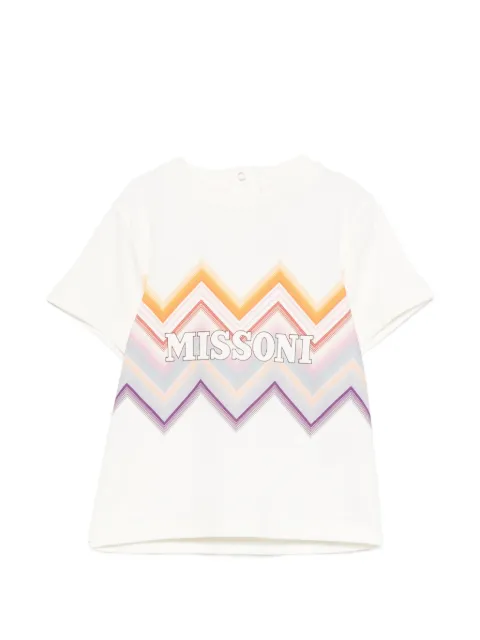 Missoni Kids playera con detalle del logo con estampado en zigzag