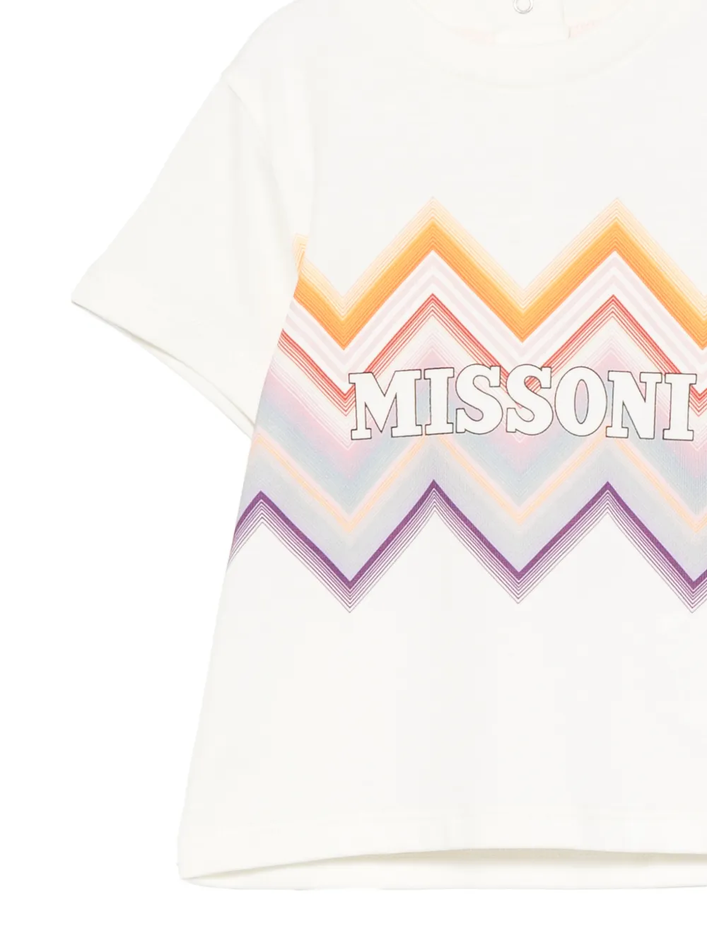 Missoni Kids Katoenen T-shirt met zigzag-print en logo-detail Wit
