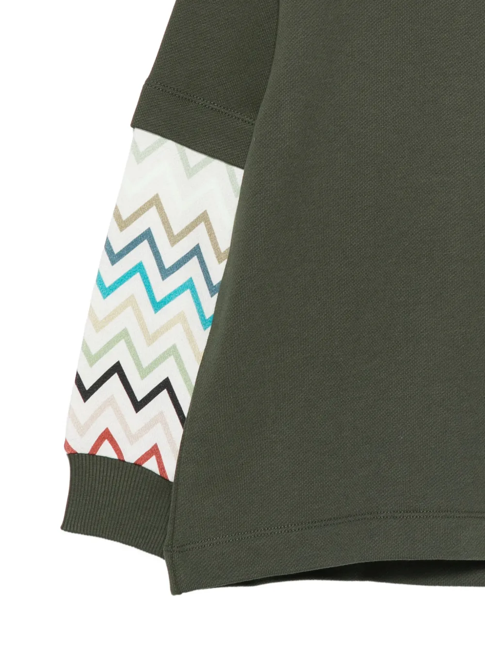Missoni Kids Katoenen sweater met geborduurd logo en zigzag-print Groen