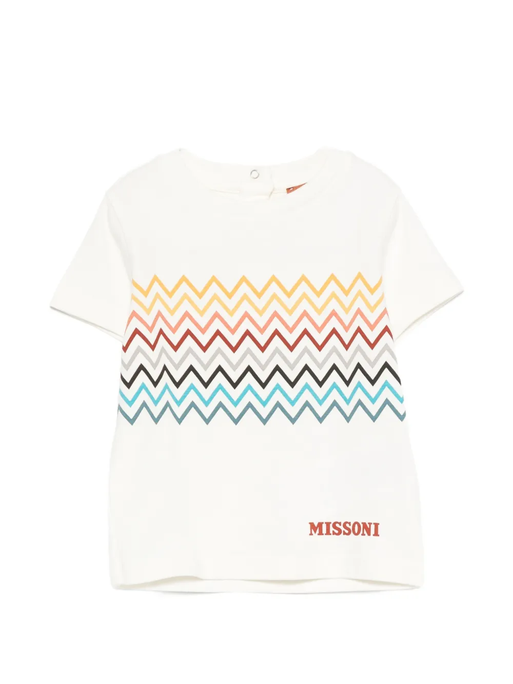 Missoni Kids zigzag-print cotton T-shirt - Bianco