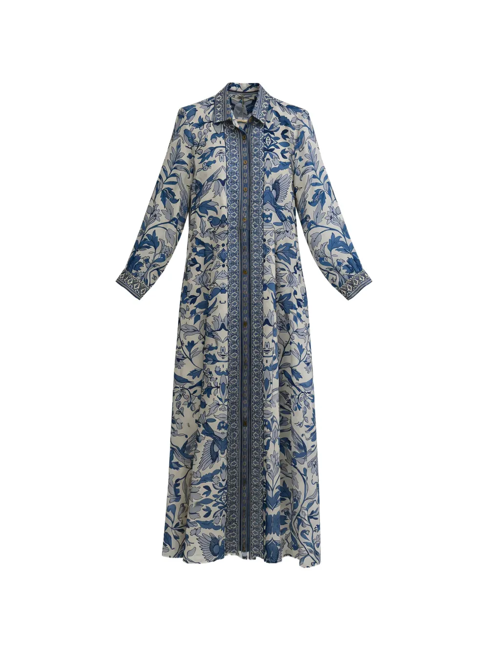 PAHIESA FORMENTERA floral-print long-sleeve maxi dress - Toni neutri