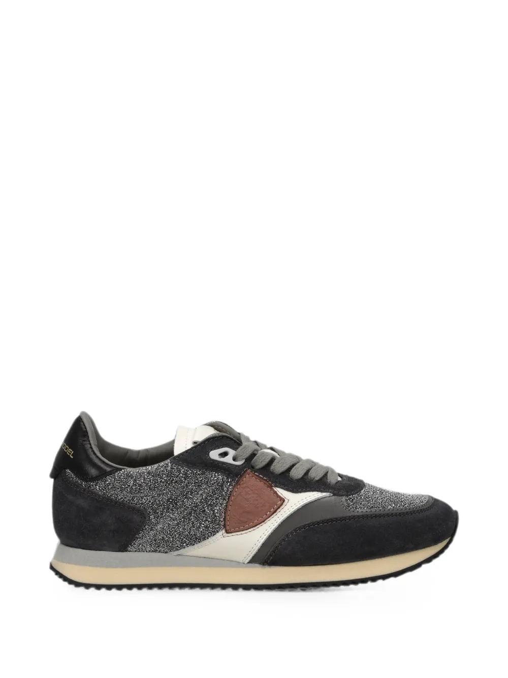 Philippe Model Paris Belville leren sneakers met glitters Grijs