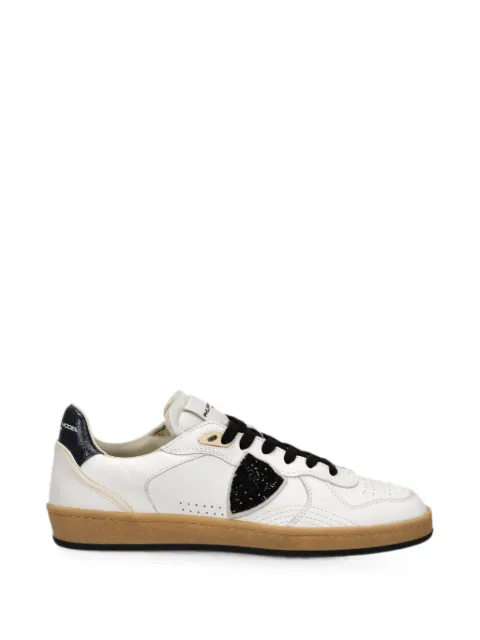 Philippe Model Paris glitter-patchwork leather sneakers