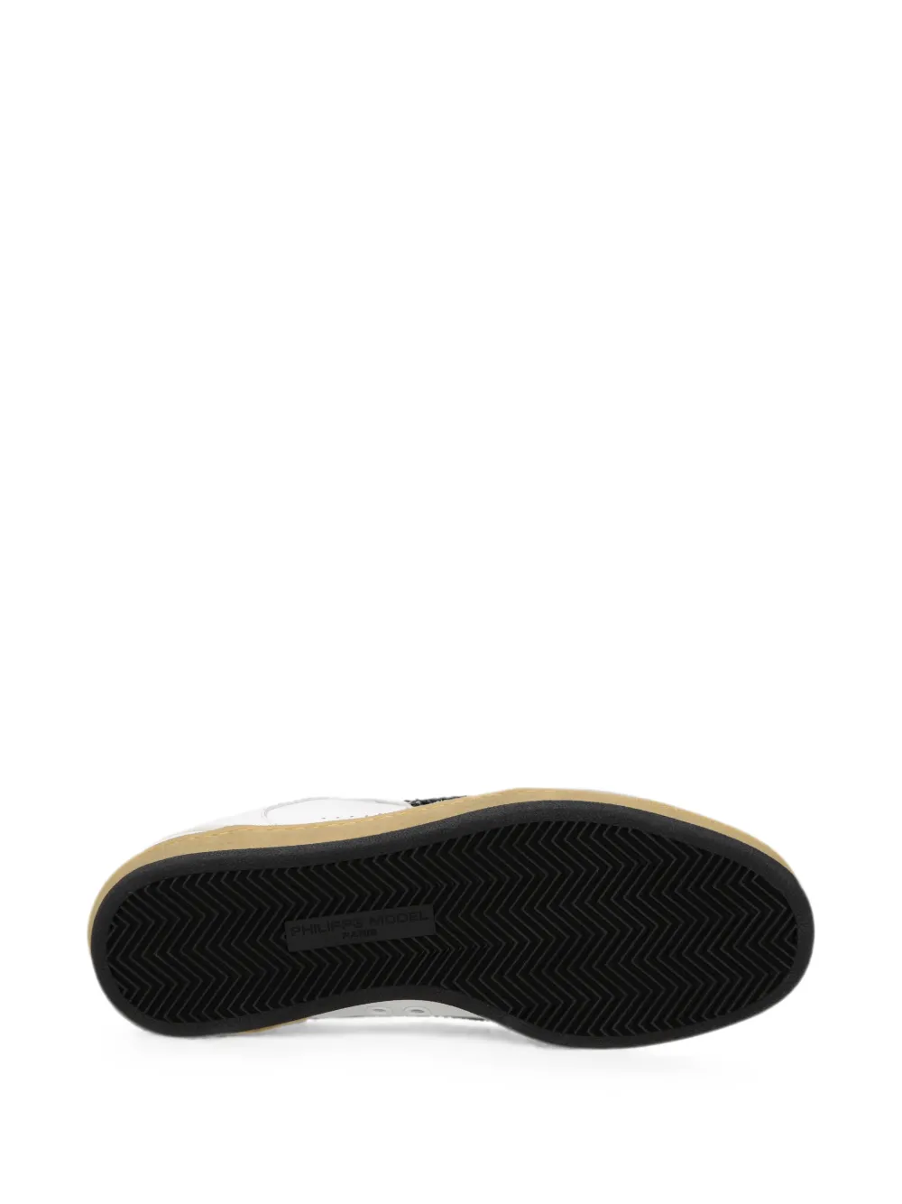 Philippe Model Paris Leren sneakers met patchwork met glitters Wit