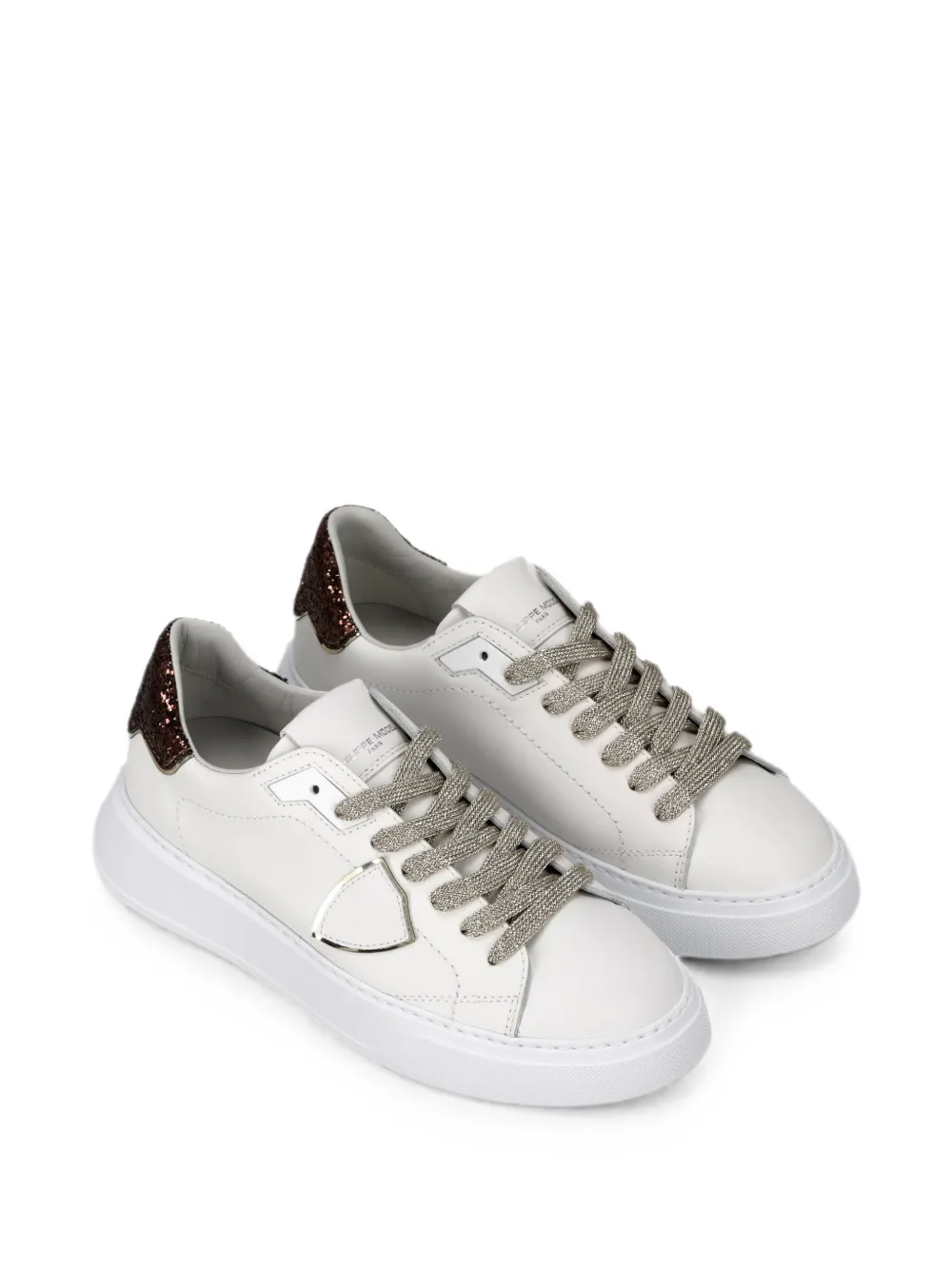 Philippe Model Paris Temple glitter-detail sneakers Wit