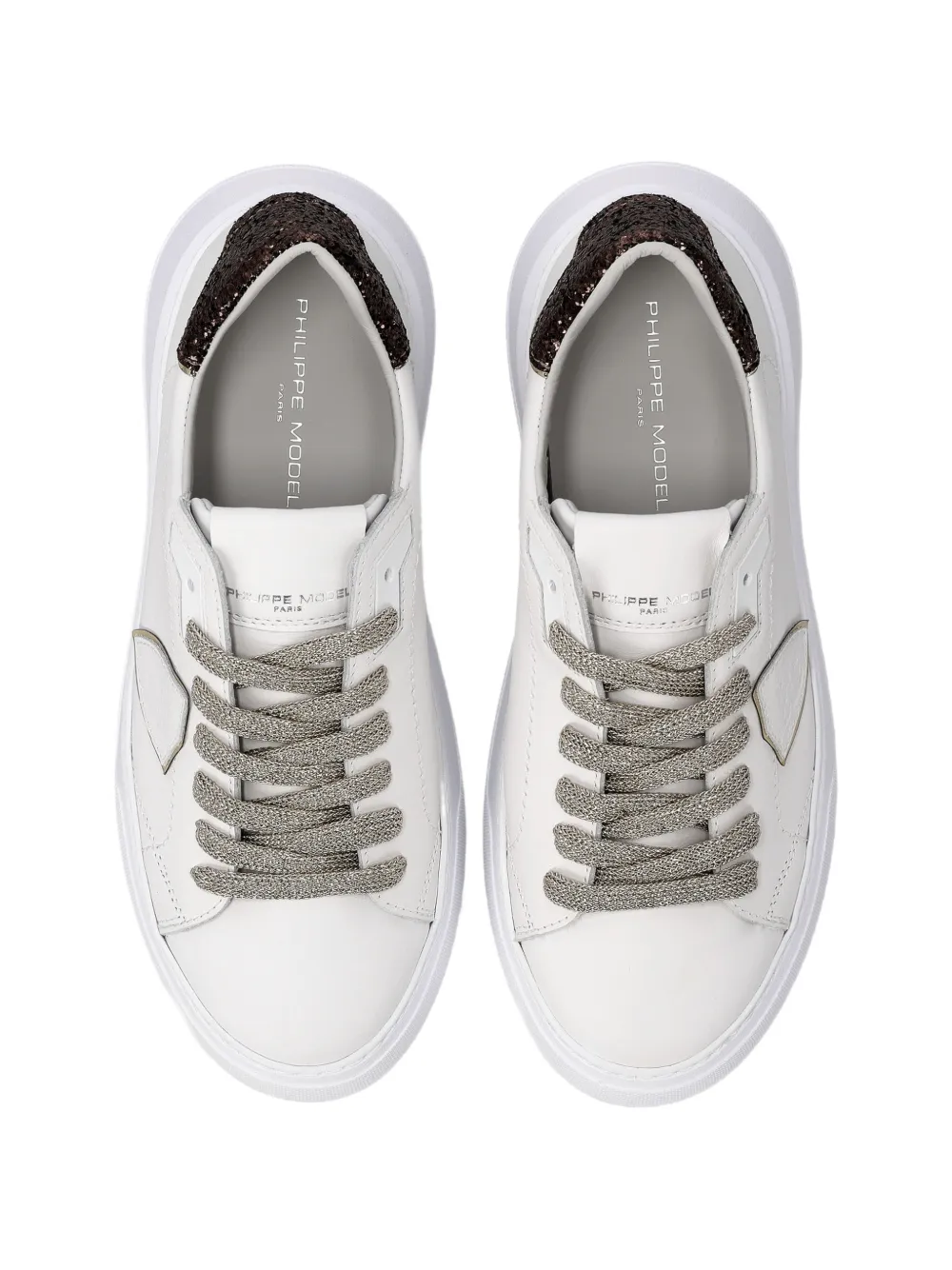Philippe Model Paris Temple glitter-detail sneakers Wit