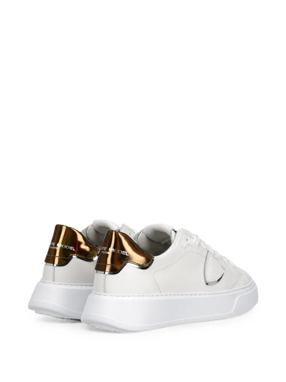 Philippe Model Paris Temple Low leren sneakers Wit