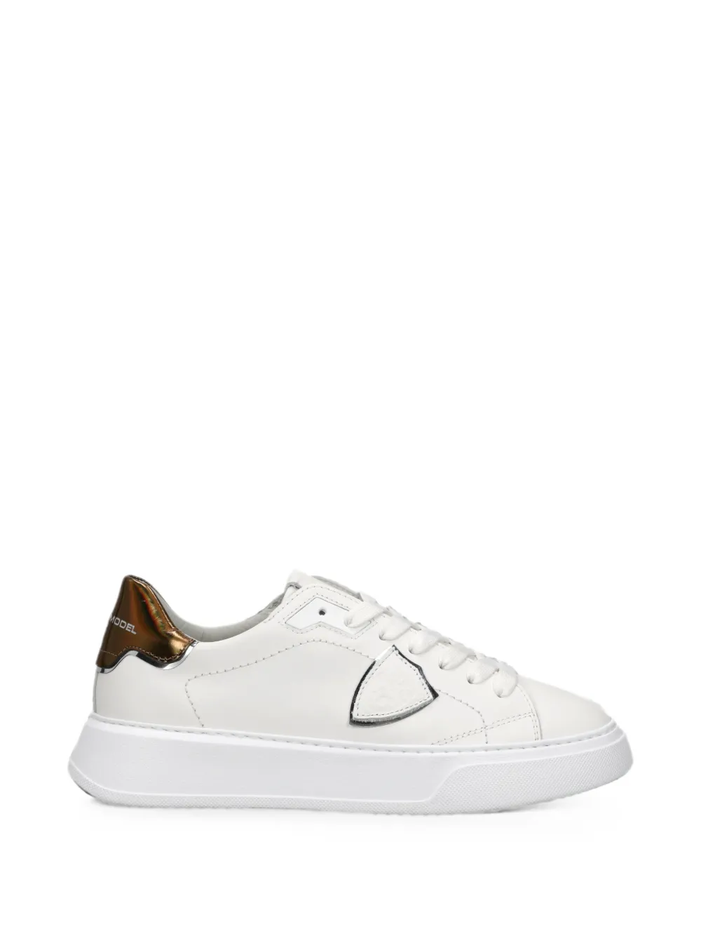 Philippe Model Paris Temple Low leren sneakers Wit