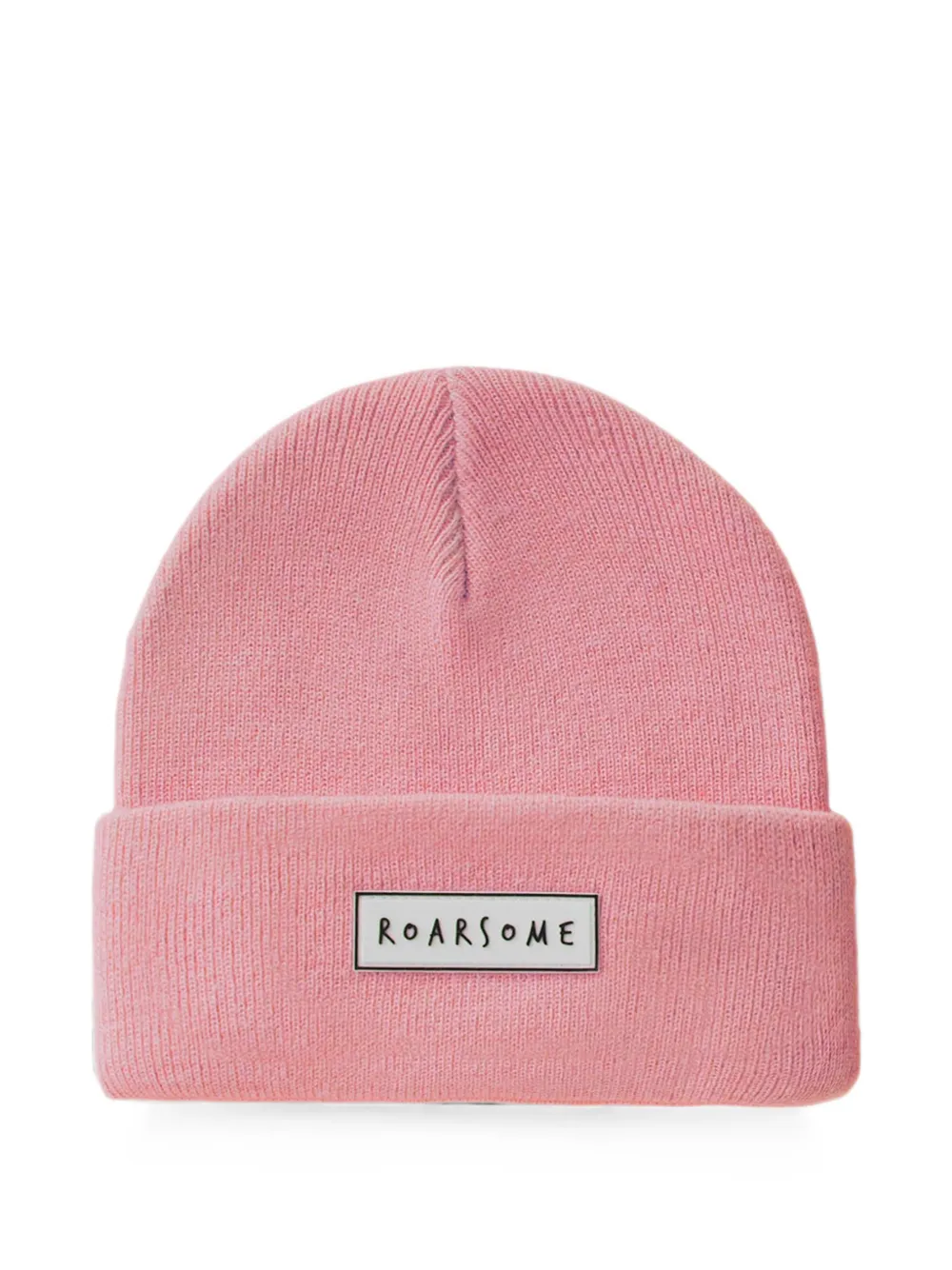 Roarsome logo-patch ribbed beanie hat - Rosa