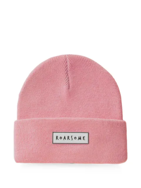 Roarsome logo-patch ribbed beanie hat