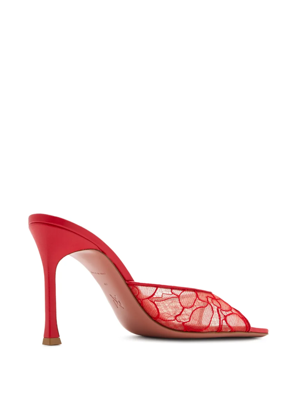 Amina Muaddi Alexa 95 lace open-toe mules Rood