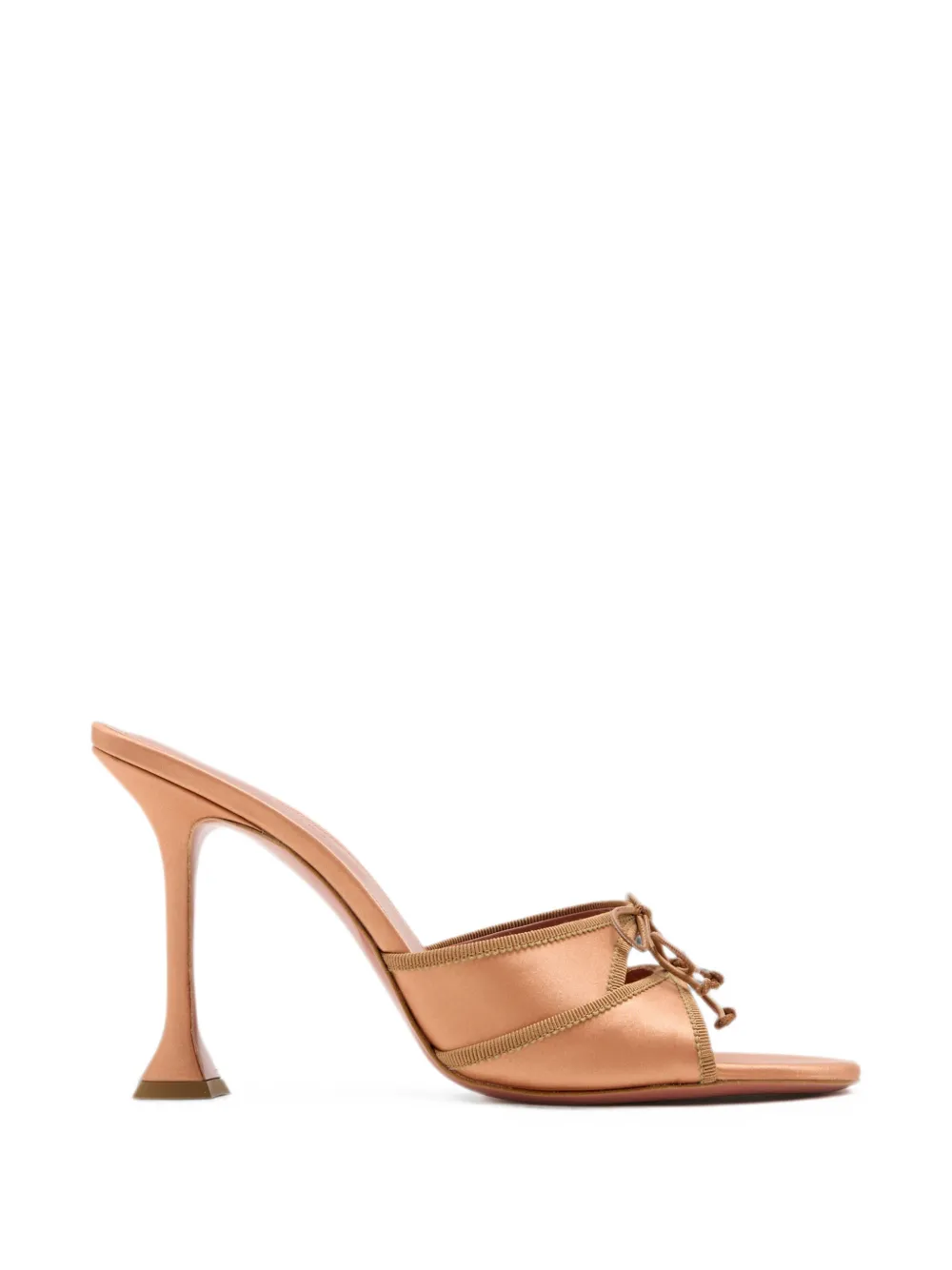 Amina Muaddi bow-detail satin sandals Beige