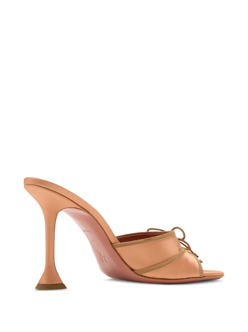 Amina Muaddi bow-detail satin sandals Beige