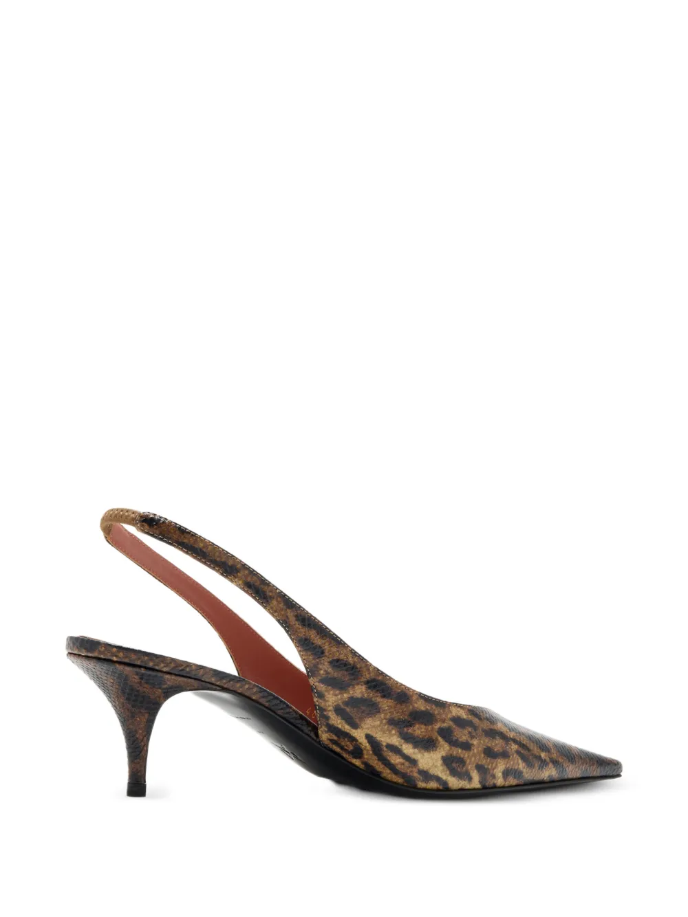 Amina Muaddi snake-effect leopard-print pumps Bruin