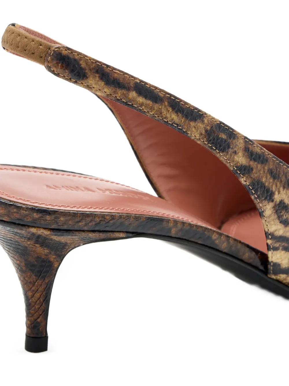 Amina Muaddi snake-effect leopard-print pumps Bruin