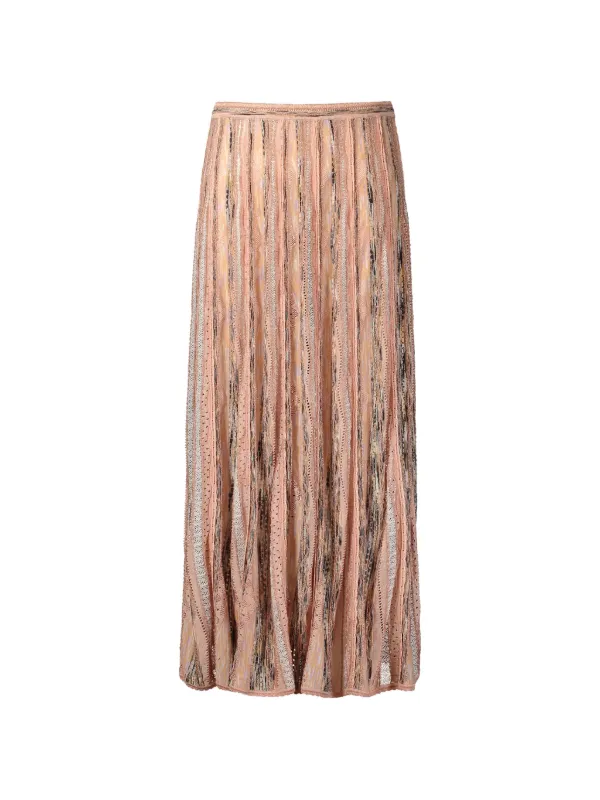 Ulla Johnson Knitted Striped Skirt in Pink