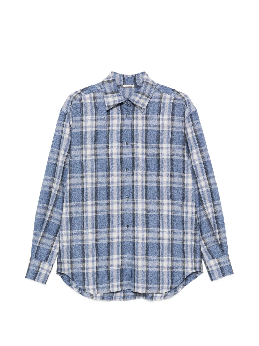 A.M.G. check-pattern long-sleeve shirt - Blau