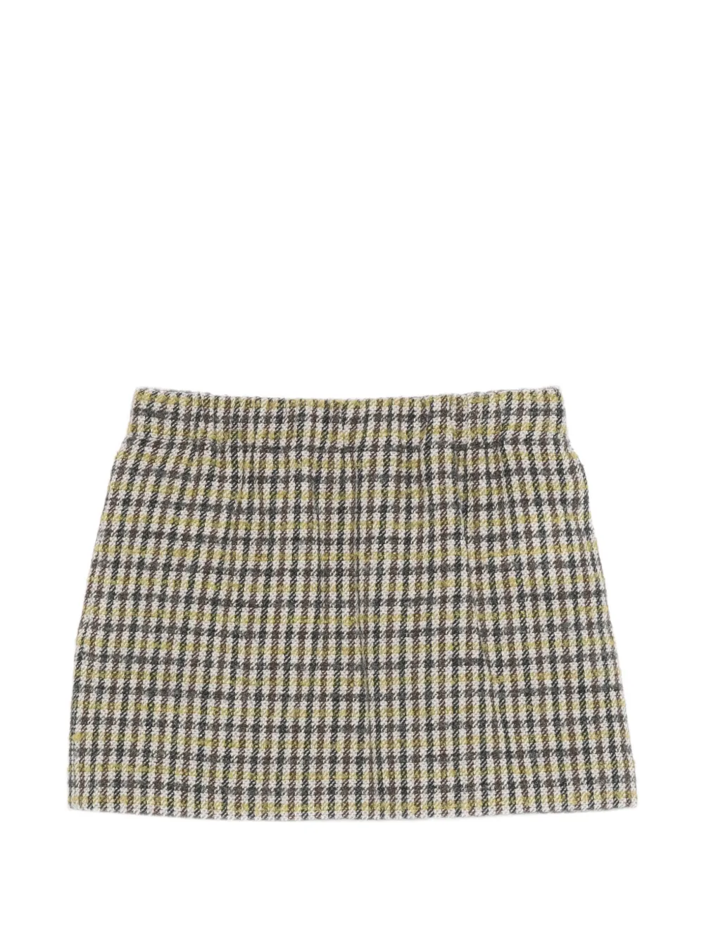 Douuod Kids check-pattern elasticated-waist skirt - Verde