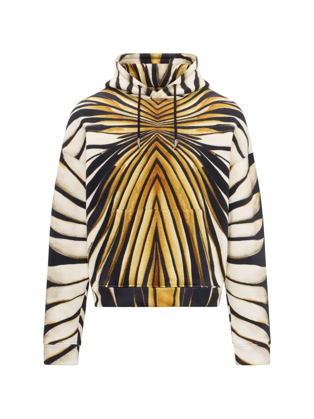 Roberto Cavalli Ray Of Gold animal-print drawstring hoodie - Black